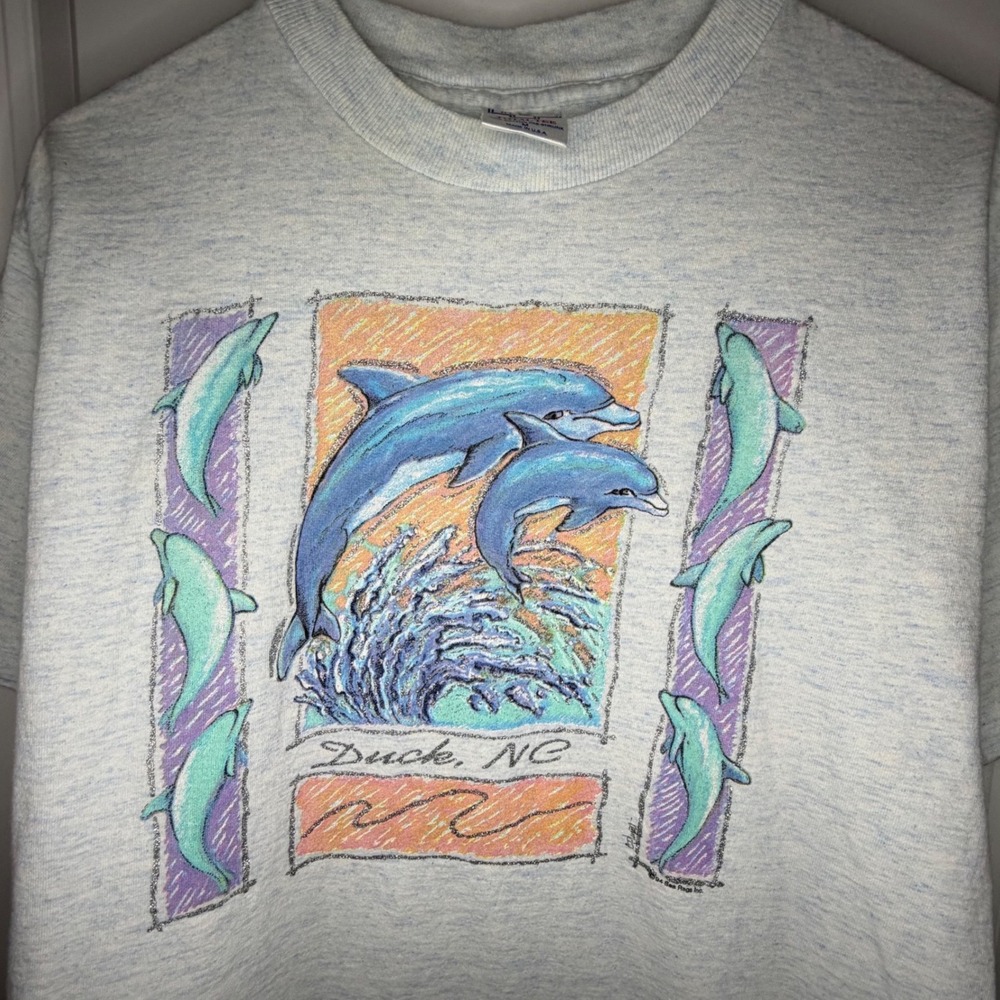 Vintage 1994 Sea Rags Dolphin T-Shirt Duck NC Single Stitch Shirt Mens Medium
